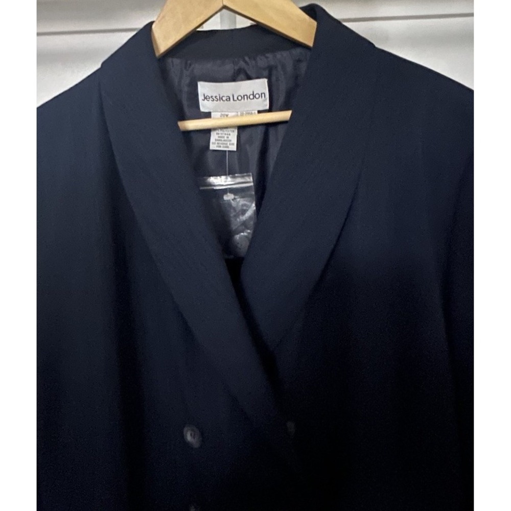 Jessica London Women's NEW 20 W Black Double-Breasted Career Blazer-019 - Picture 4 of 14